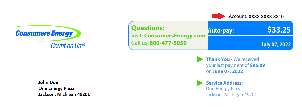 consumers energy find your account number example bill image